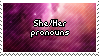 she/her pronouns