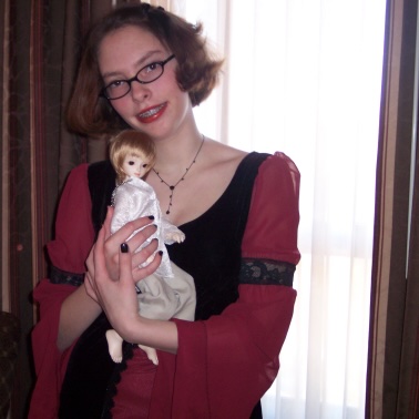 teenage Meep with my first BJD (2005)