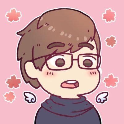 chibi icon of me (brunette genderqueer white person with glasses and little angel wings)